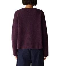 Eileen Fisher Textured Ribbed Crew Neck Long Sleeve Sweater