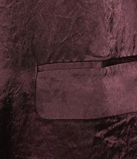 Eileen Fisher Textured Satin Notch Lapel Long Sleeve Flap Pocket Button Front Blazer