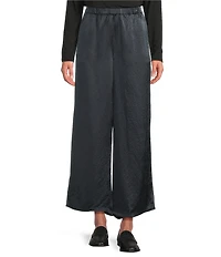 Eileen Fisher Textured Satin Wide Ankle Pants