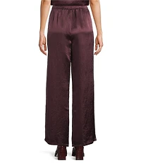 Eileen Fisher Textured Satin Wide Ankle Pants