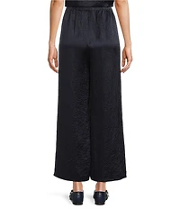 Eileen Fisher Textured Satin Wide Ankle Pants
