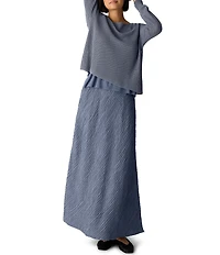 Eileen Fisher Textured Silk Jacqaurd Bias Midi Skirt