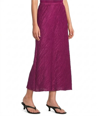 Eileen Fisher Textured Silk Jacqaurd Bias Midi Skirt