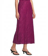 Eileen Fisher Textured Silk Jacqaurd Bias Midi Skirt