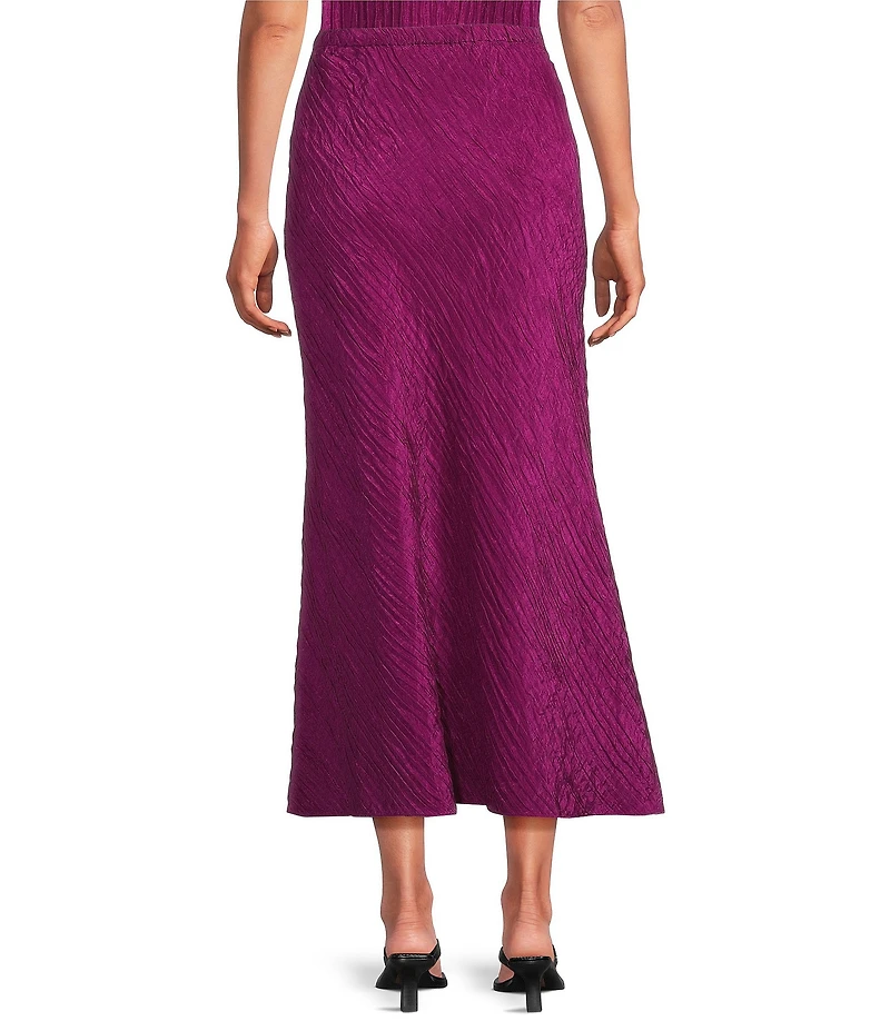 Eileen Fisher Textured Silk Jacqaurd Bias Midi Skirt