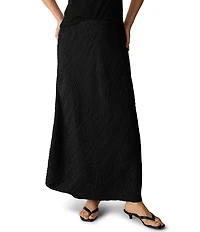 Eileen Fisher Textured Silk Jacqaurd Bias Midi Skirt