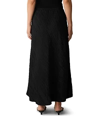 Eileen Fisher Textured Silk Jacqaurd Bias Midi Skirt