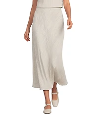 Eileen Fisher Textured Silk Jacqaurd Bias Midi Skirt