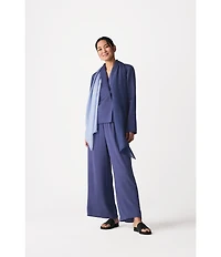 Eileen Fisher Textured Silk Shawl Collar Long Sleeve Jacket