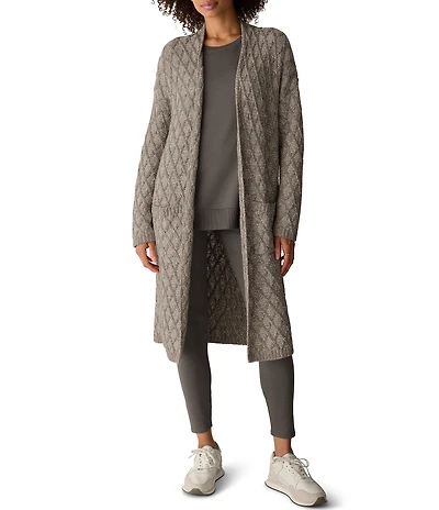 Eileen Fisher Two-Tone Yarn Long Sleeve Open-Front Cardigan