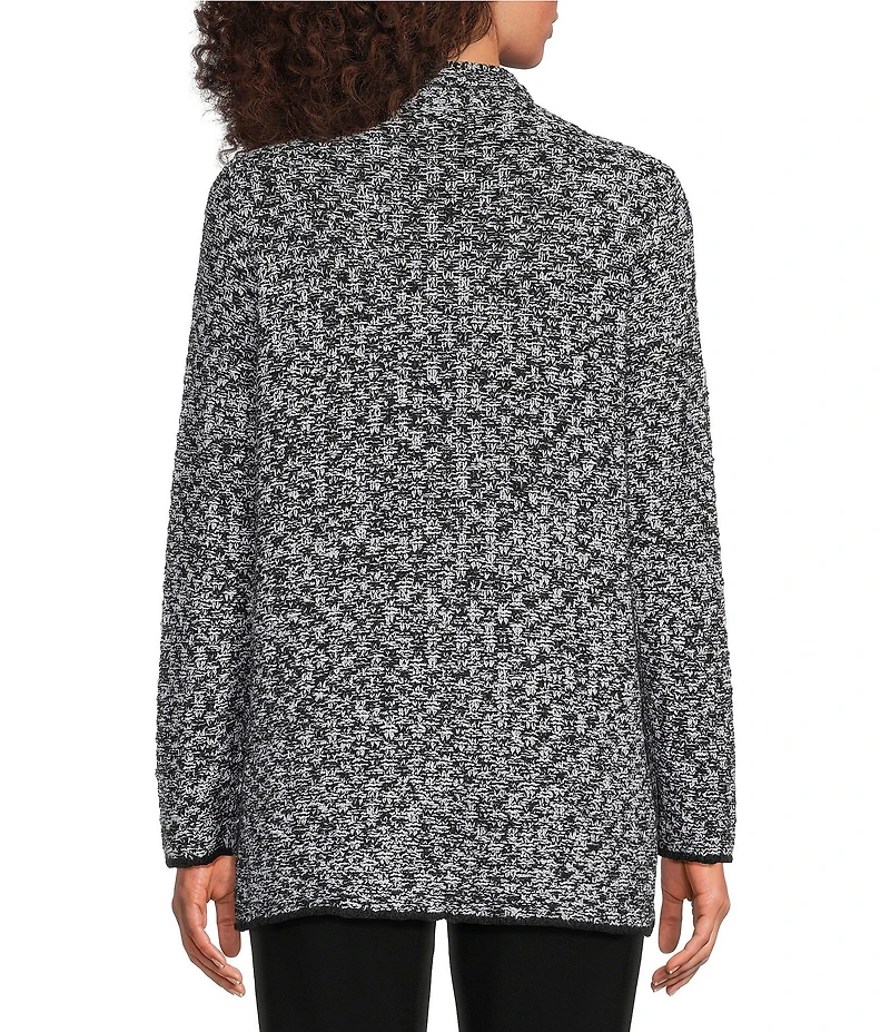 Eileen Fisher Two-Tone Yarn Notch Collar Long Sleeve Two Button-Front Jacket