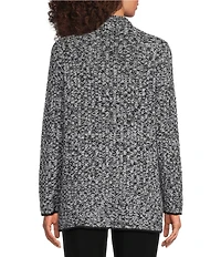 Eileen Fisher Two-Tone Yarn Notch Collar Long Sleeve Two Button-Front Jacket