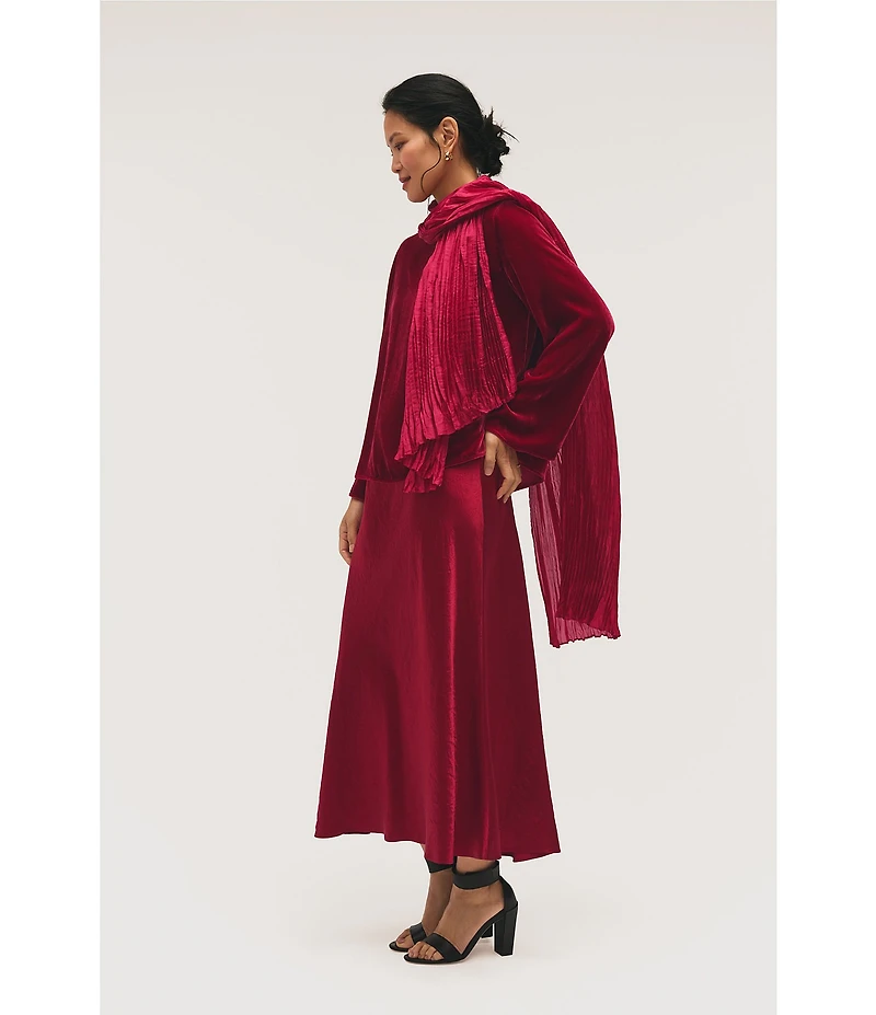 Eileen Fisher Velvet Boat Neck Bracelet Sleeve Top