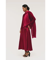 Eileen Fisher Velvet Boat Neck Bracelet Sleeve Top