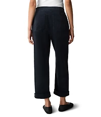 Eileen Fisher Velvety Soft Texture Cuffed Hem Corduroy Ankle Pants