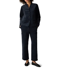 Eileen Fisher Velvety Soft Texture Cuffed Hem Corduroy Ankle Pants