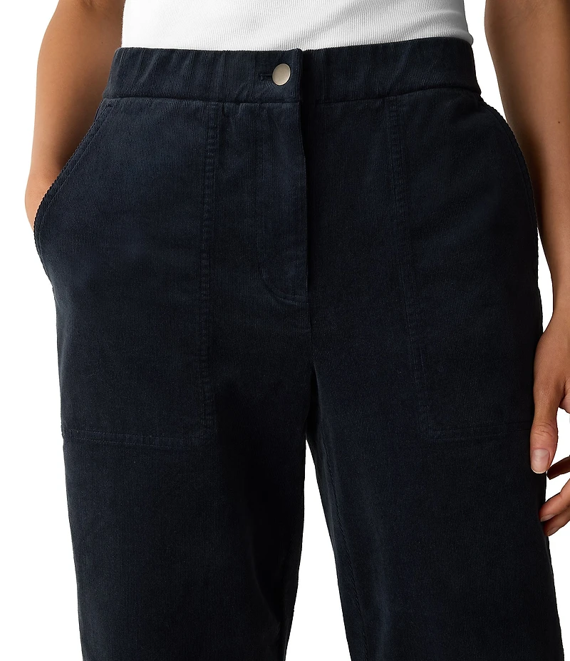 Eileen Fisher Velvety Soft Texture Cuffed Hem Corduroy Ankle Pants