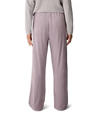 Eileen Fisher Velvety Velour Knit Mid-Rise Wide Leg Pants