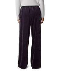 Eileen Fisher Velvety Velour Knit Mid-Rise Wide Leg Pants