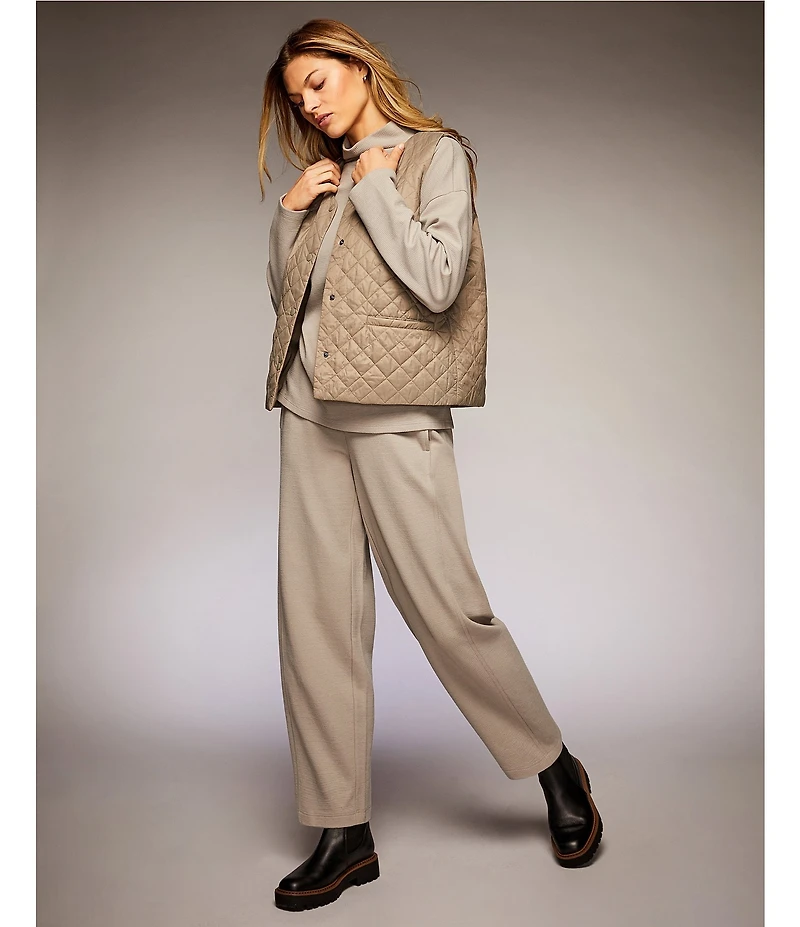 Eileen Fisher Waffle Double Knit Lantern Ankle Pants