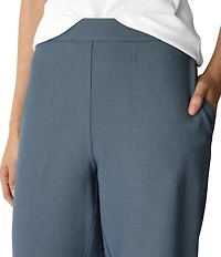 Eileen Fisher Washable Stretch Crepe Ankle Cuffed Pull-On Tapered Pants