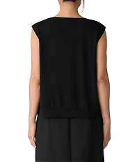 Eileen Fisher Whisper Soft Merino Wool Knit V-Neck Sleeveless Vest