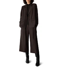 Eileen Fisher Wool Spun Notch Lapel Collar Long Sleeve Two Button-Front Blazer