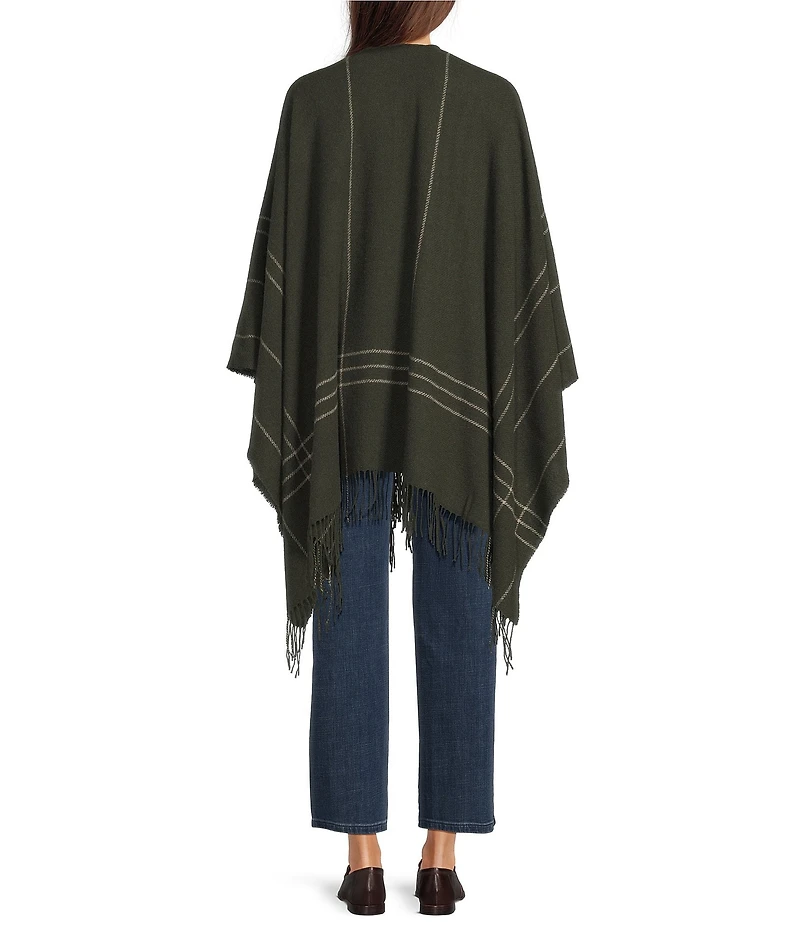 Eileen Fisher Wool Twill Plaid Wrap