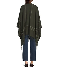 Eileen Fisher Wool Twill Plaid Wrap
