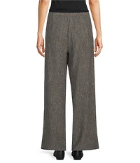 Eileen Fisher Woven Plisse Straight Leg Pull-On Coordinating Pants