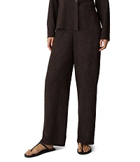 Eileen Fisher Woven Plisse Straight Leg Pull-On Coordinating Pants