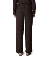 Eileen Fisher Woven Plisse Straight Leg Pull-On Coordinating Pants