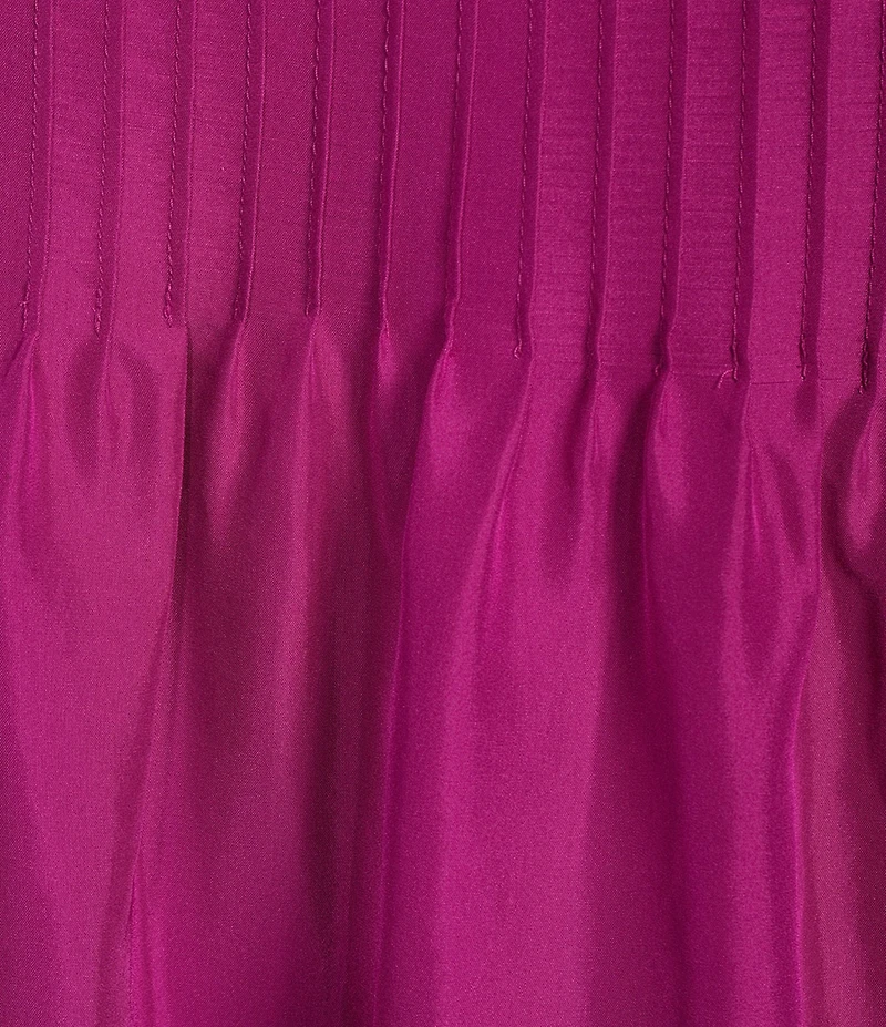 Eileen Fisher Woven Silk Boat Neck Sleeveless Pleated Dress