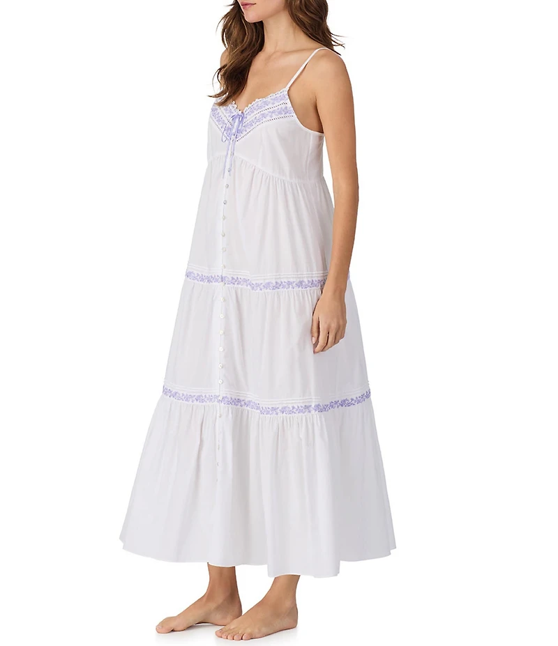 Eileen West Ballet Woven Sleeveless V-Neck Strappy Modern Nightgown