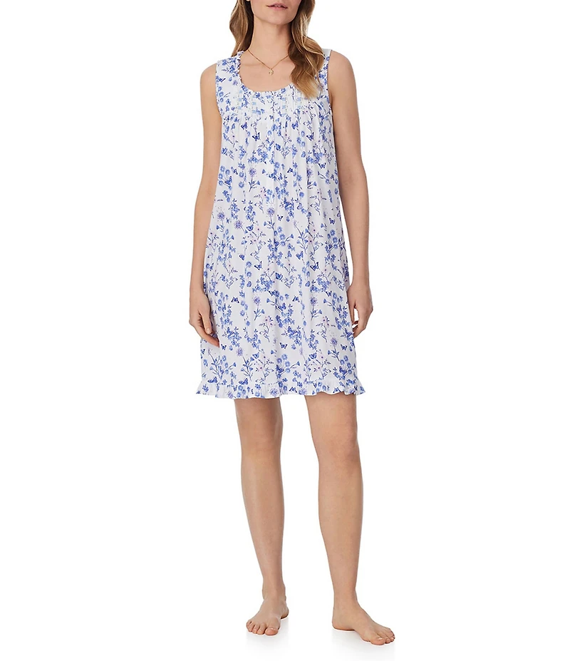 Eileen West Butterfly Garden Sleeveless Scoop Neck Jersey Knit Short Chemise