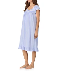 Eileen West Cap Sleeve Sweetheart Neck Wavy Pointelle Waltz Nightgown