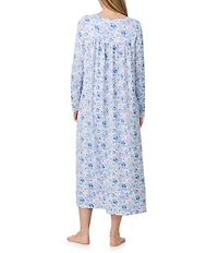Eileen West Ditzy Print Sweater Knit Long Sleeve V-Neck Nightgown