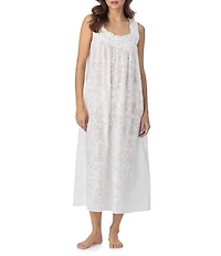 Eileen West Floral Burnout Print Sleeveless Sweetheart Neck Ballet Nightgown