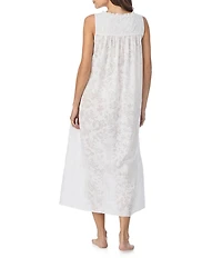 Eileen West Floral Burnout Print Sleeveless Sweetheart Neck Ballet Nightgown