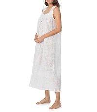 Eileen West Floral Burnout Print Sleeveless Sweetheart Neck Ballet Nightgown