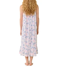 Eileen West Floral Cotton Woven Lawn Sleeveless Sweetheart Neck Ballet Nightgown