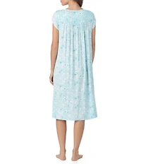 Eileen West Floral Print Cap Sleeve Scoop Neck Modal Jersey Knit Waltz Nightgown