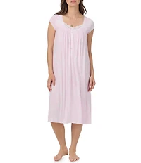 Eileen West Floral Print Cap Sleeve Sweetheart Neck Jersey Knit Waltz Nightgown