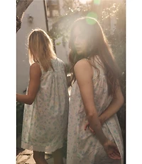 Eileen West Floral Print Sleeveless Sweetheart Neck Cotton Woven Lawn Ballet Nightgown