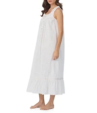 Eileen West Floral Print Sleeveless Sweetheart Neck Woven Ballet Nightgown