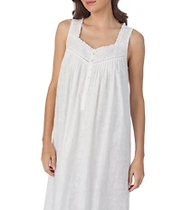 Eileen West Floral Print Sleeveless Sweetheart Neck Woven Ballet Nightgown