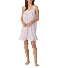 Eileen West Floral Print Sleeveless Sweetheart Neck Woven Chemise