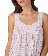 Eileen West Floral Print Sleeveless Sweetheart Neck Woven Chemise