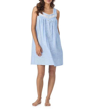 Eileen West Floral Print Sleeveless Sweetheart Neck Woven Chemise