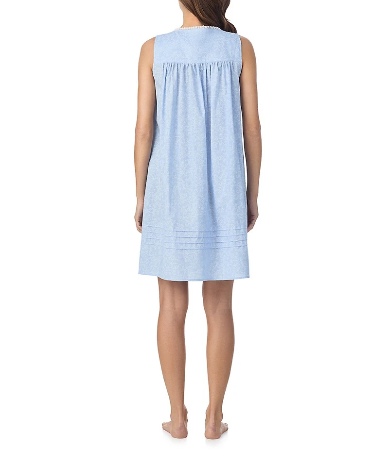 Eileen West Floral Print Sleeveless Sweetheart Neck Woven Chemise